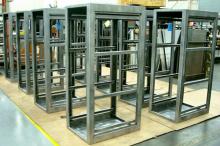 Large steel enclosure weldments